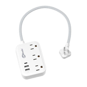 Okleeic short power strip with 12-inch cord keeps your desk neat