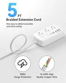 okleeic close-up of surface and surge protection label, highlighting safety features