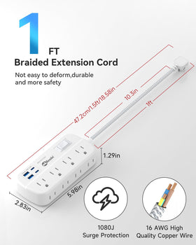 Okleeic dual USB-C and USB-A ports auto-detect devices for faster charging.