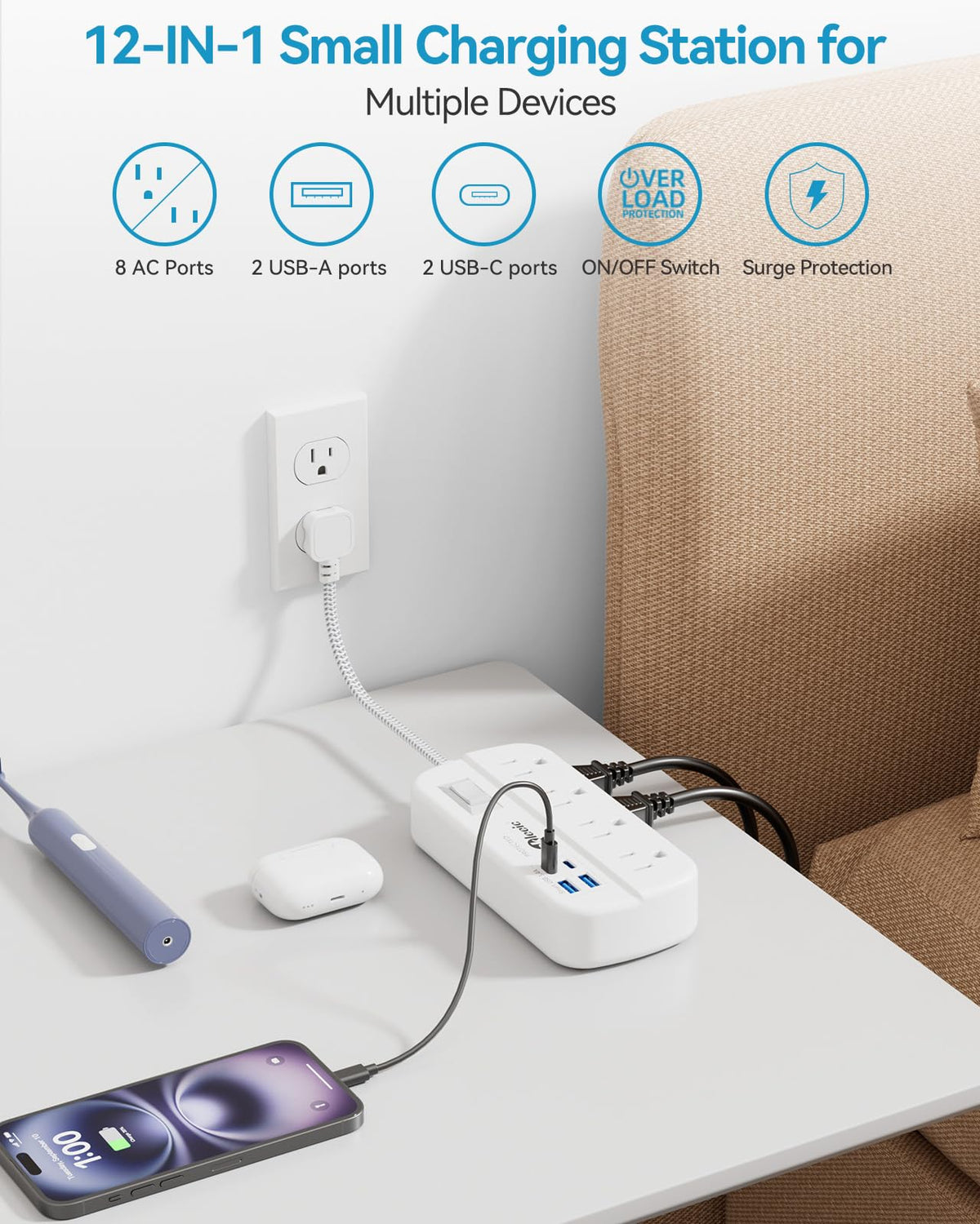 Okleeic USB-C and USB-A ports auto-detect devices for faster charging