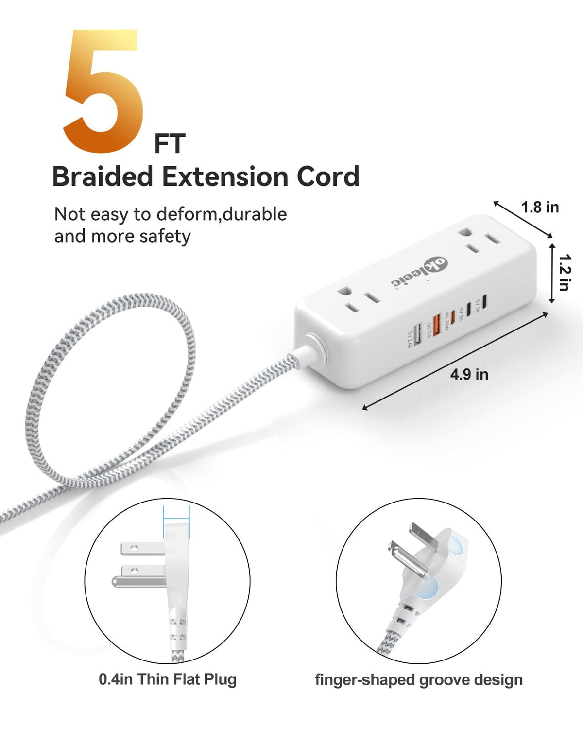 okleeic close-up of USB-C ports delivering fast PD charging benefit