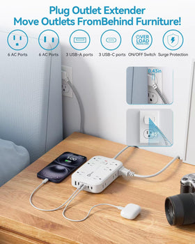 okleeic detailed shot of USB‑C and USB‑A ports providing fast multi device charging