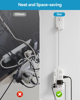 Okleeic wall-mount flat plug design saves floor space