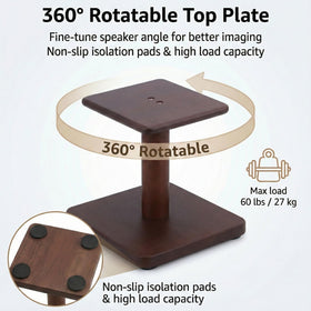 OKOstand top plate rotation detail enabling precise speaker angling benefit