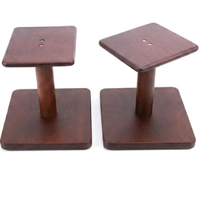 OKOstand front view showing WalnutBrown finish and stable platform benefit