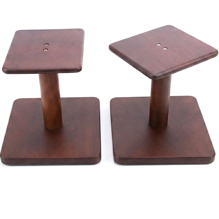 OKOstand front view showing WalnutBrown finish and stable platform benefit