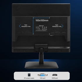 OkVrxyztnl monitor mounted on a wall or arm with VESA compatibility.