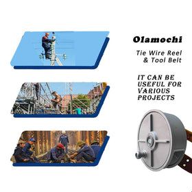 Olamochi canvas work belt paired with reel for secure use.