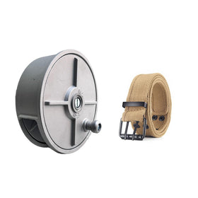 Olamochi tie wire reel on belt enables hands-free operation for efficiency.