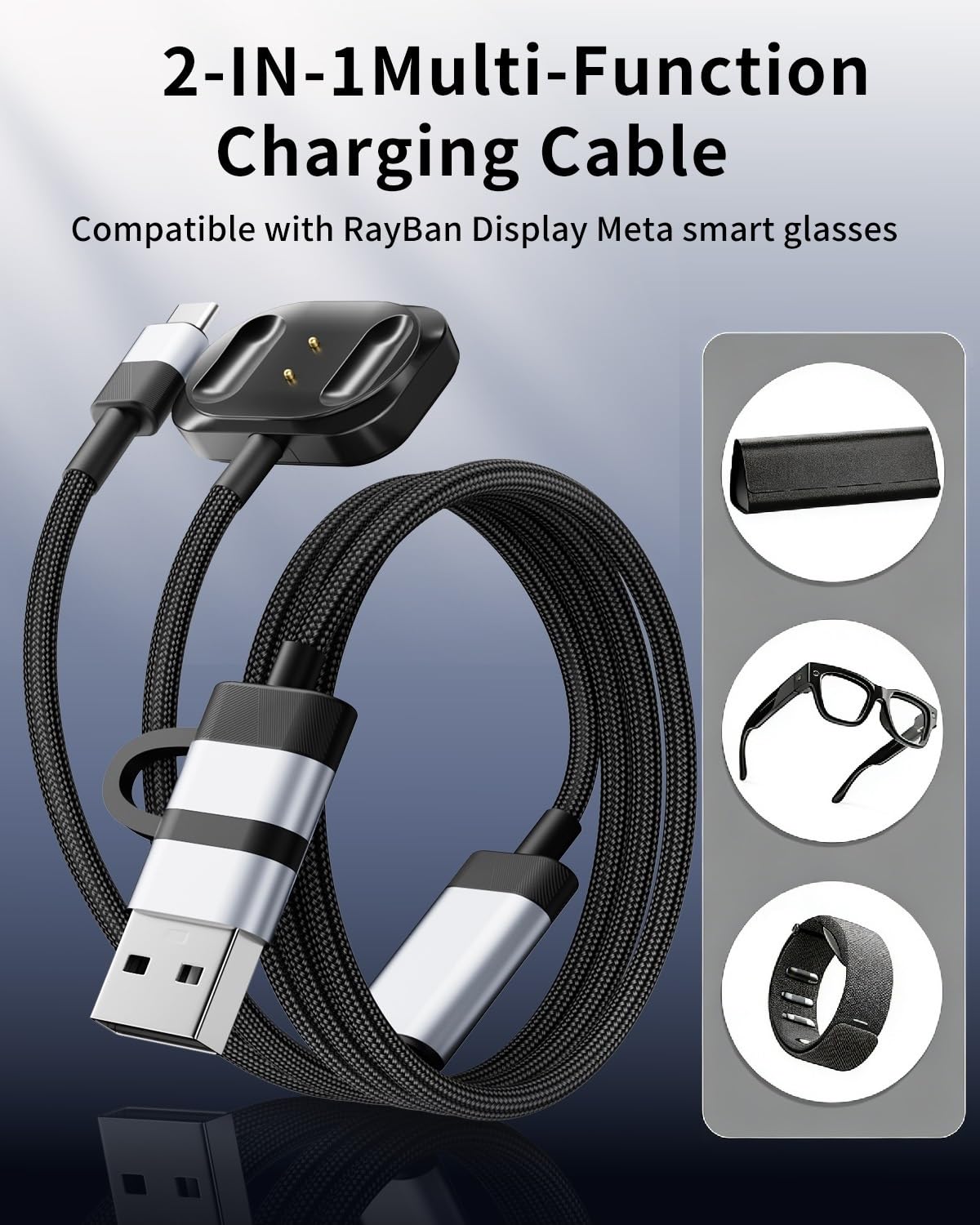 OLCLSS magnetic charger for Ray-Ban Meta Display Glasses enables stable charging