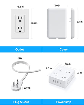 olcorife flat 5ft cord routed along baseboard for tidy cable management
