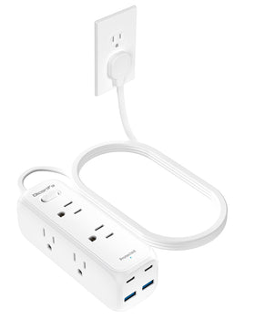 Olcorife flat plug power strip with ultra-thin design for space-saving setup