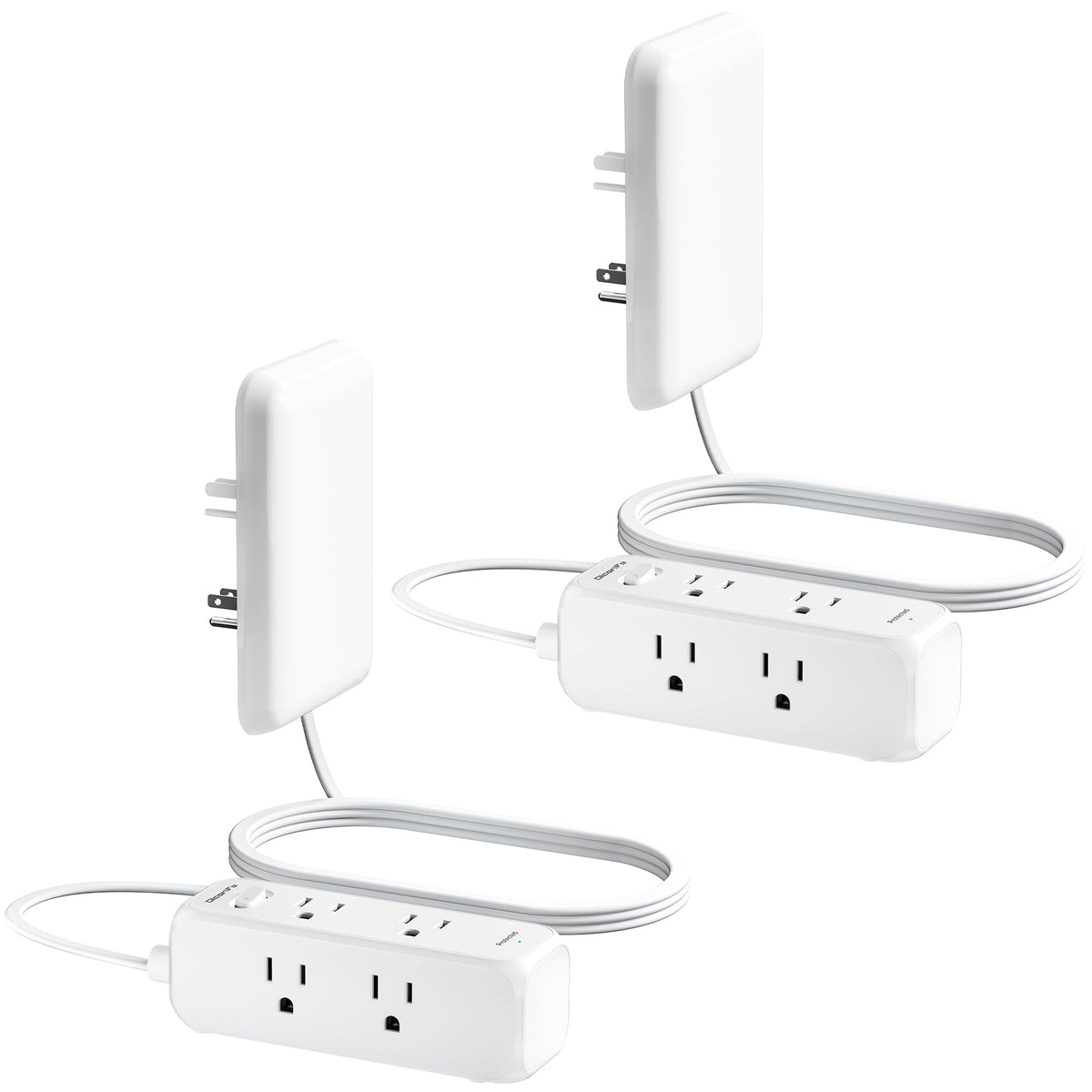 olcorife front view of flat extension cord showing compact design and neat organization