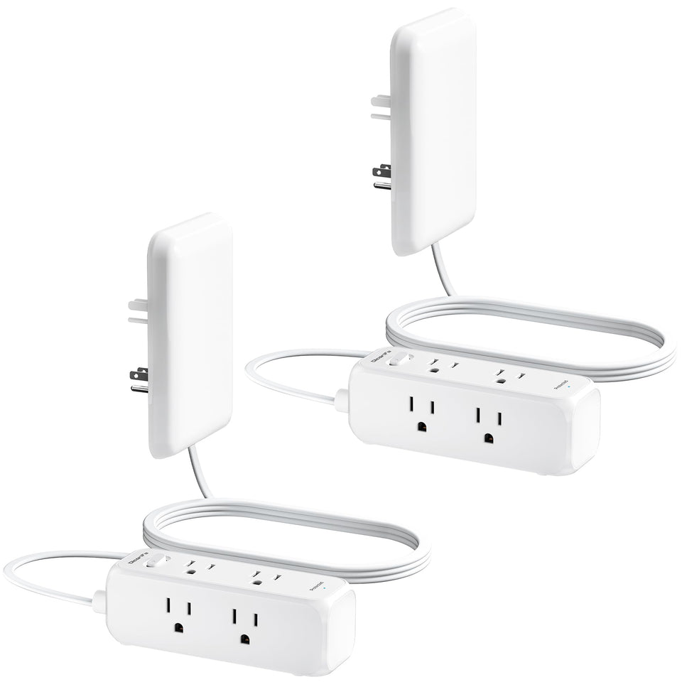 olcorife front view of flat extension cord showing compact design and neat organization