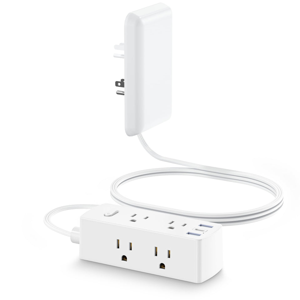 olcorife front view showing six outlets and three USBs for versatile charging