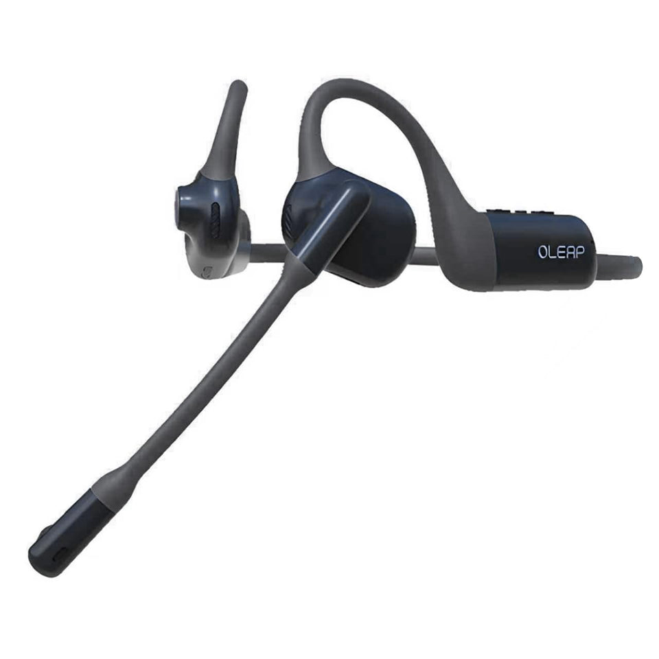 Oleap wireless headphones top view shows compact, comfortable design for all-day wear.