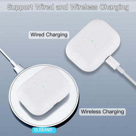 OLEBAND placed on a Qi wireless mat showing cable-free charging convenience benefit