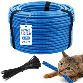 Oleitodh blue split wire loom 250ft for automotive wiring organization