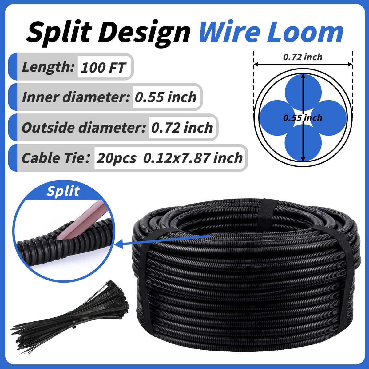 Oleitodh split detail close-up showing easy wire insertion and quick access