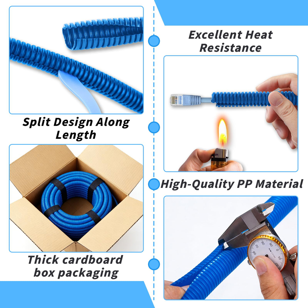 Oleitodh tubing in hand for scale showing 3/4 inch diameter and easy handling advantage