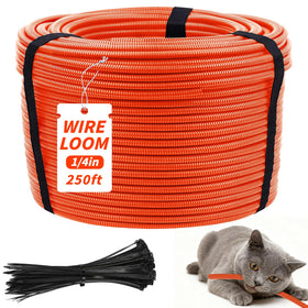 Oleitodh orange split wire loom 250ft for easy automotive wire bundling