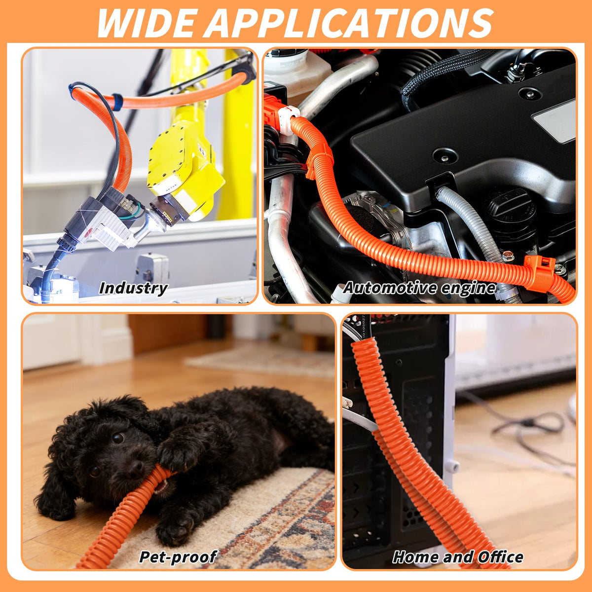 Oleitodh versatile cable management tubing for multiple projects