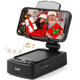 OLES mobile phone stand with Bluetooth speaker enabling hands-free viewing.