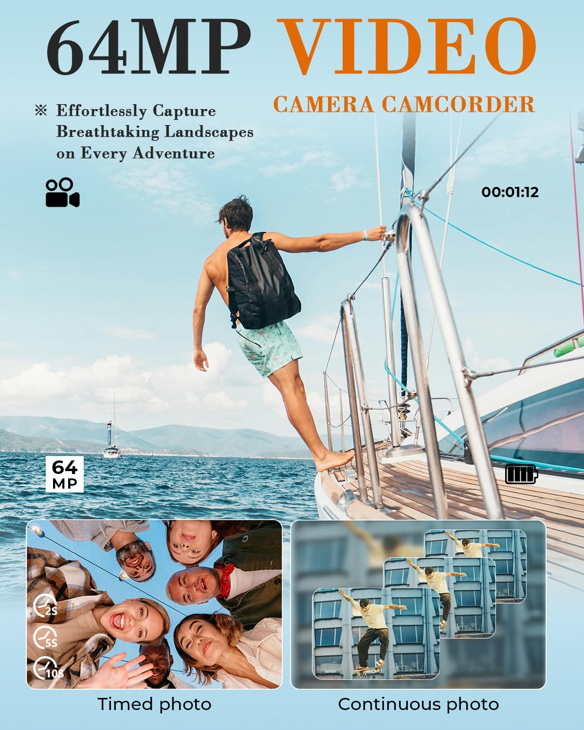 OLESIT 3-inch flip screen for easy framing and selfies.