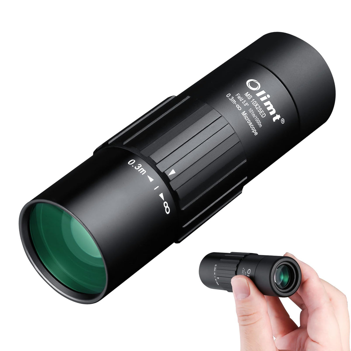 OLIMT 10x25 monocular optics clarity for bright, detailed distant views during birding.