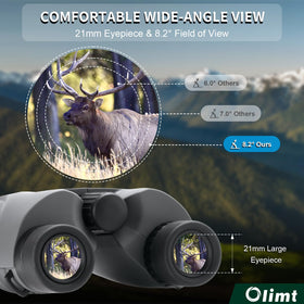 OLIMT adjustable twist-up eyecups provide comfortable eye relief.