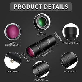 OLIMT pocket monocular ergonomic design enables one-handed use in the field.