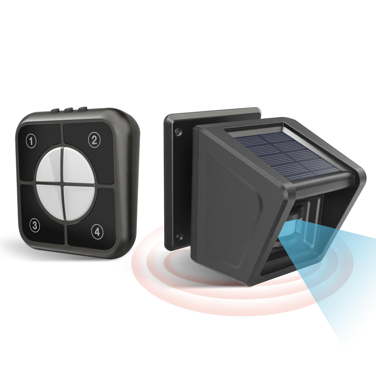 olishare solar driveway alarm unit with long-range outdoor coverage