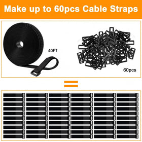 OljezziYa cable straps with 60 buckles spread for secure bundling.