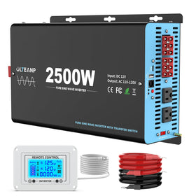 OLTEANP 2500W pure sine wave inverter in a rack mount view for RV power stability