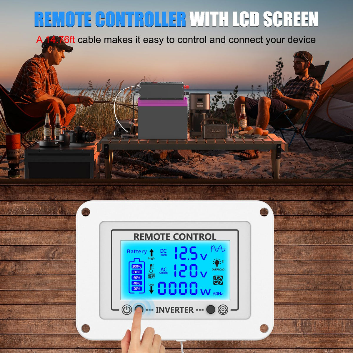 OLTEANP 3000W inverter back ports with four outlets for versatile charging