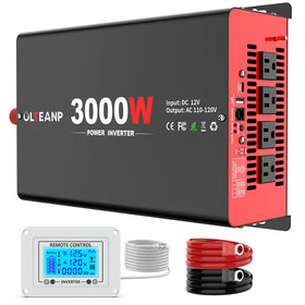 OLTEANP 3000W inverter front view powering essential devices on the road