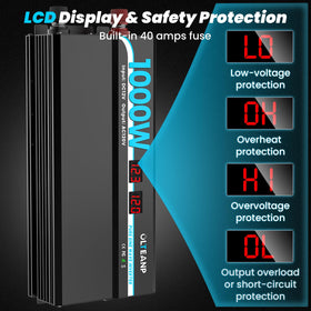 OLTEANP dual AC outlets back-panel view enables simultaneous device charging.
