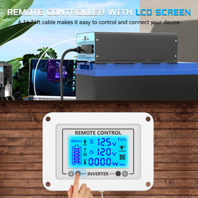 OLTEANP inverter with top view highlighting continuous 2500W and peak 5000W capability