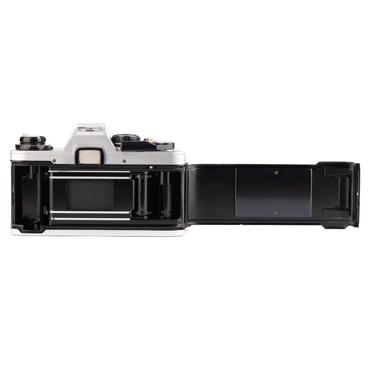 Olympus OM-10 side profile illustrating slim ergonomics for comfortable handling