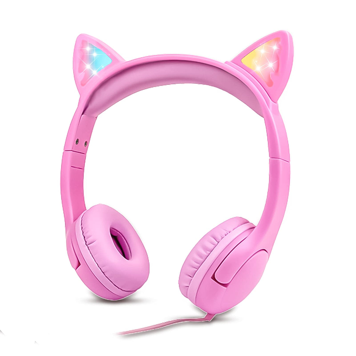 Olyre Girls Headphones with LED Cat Ears visible on the headband for kids