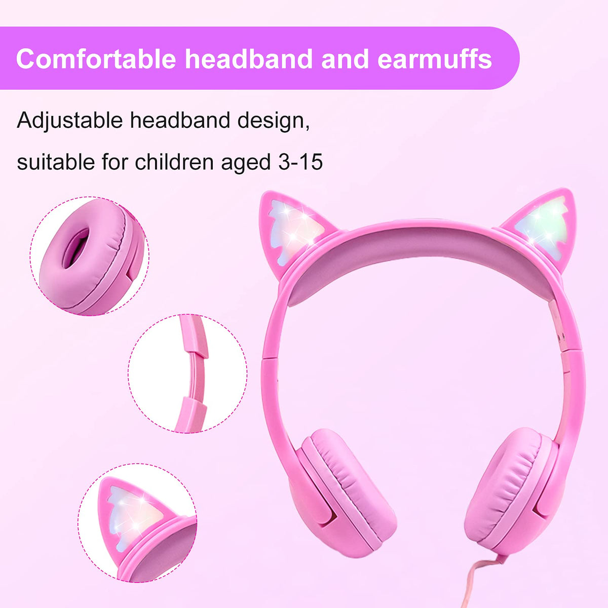 Olyre soft ear cushions on on-ear design for comfortable wear