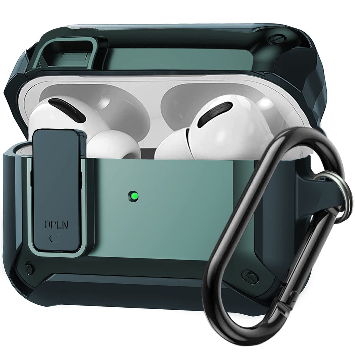 Olytop AirPods Pro Armor Case charging cutouts without removal