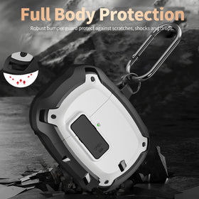 Locking mechanism detail on Olytop Pixel Buds Pro case for secure storage.