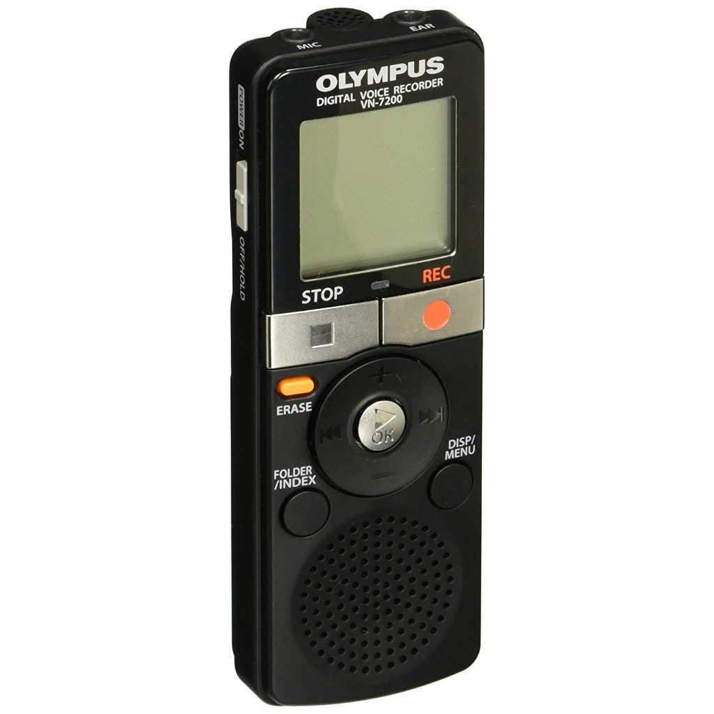 OM SYSTEM Olympus VN-7200 front view with clear controls for easy recording