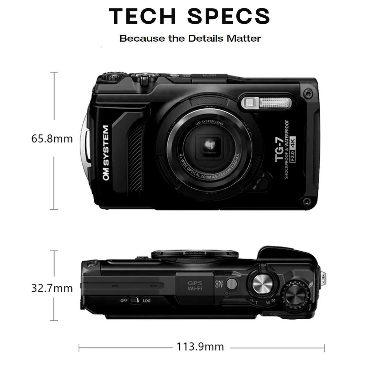 OM SYSTEM Tough TG-7 durability shot showcasing dustproof and shockproof ruggedness