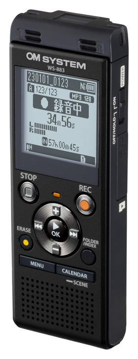 OM SYSTEM WS-883 durable handheld design for on the go recording