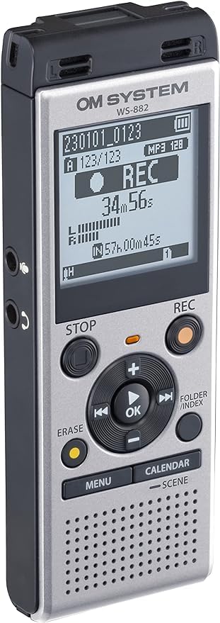 OM SYSTEM WS-882 file indexing and erase feature for organized files.