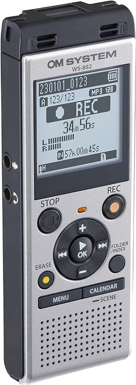 OM SYSTEM WS-882 file indexing and erase feature for organized files.