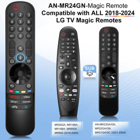 OMAIC AN-MR24gn remote side view highlighting ergonomic grip for LG control