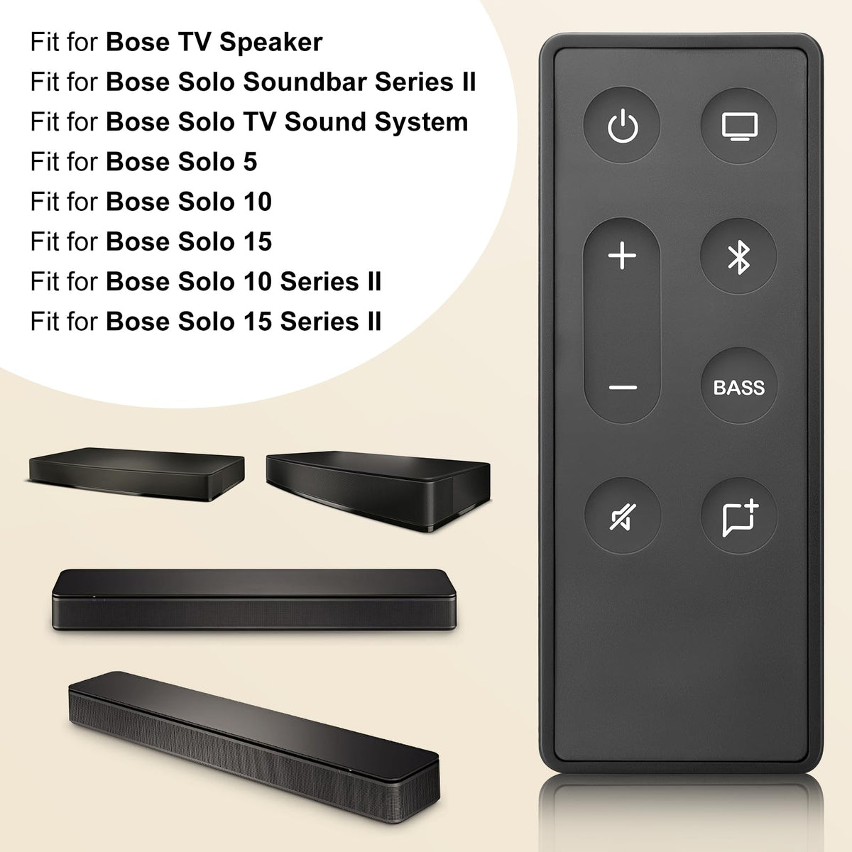 OMAIC Bose Solo Series II remote for straightforward no-program setup.